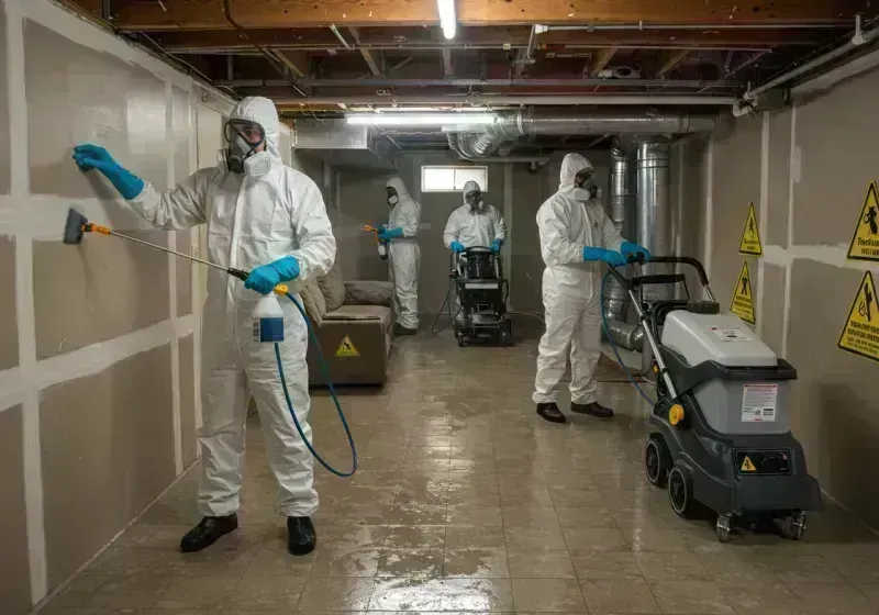 Basement Moisture Removal and Structural Drying process in Lancaster Mill, SC